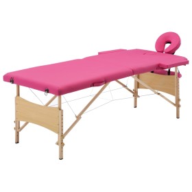Camilla de masaje plegable 2 zonas madera rosa