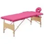 Klappbare Massageliege 2 Zonen rosa Holz von vidaXL, Massageliegen - Ref: Foro24-110185, Preis: 153,44 €, Rabatt: %