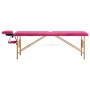 Folding massage table 2 zones pink wood by vidaXL, massage tables - Ref: Foro24-110185, Price: 156,47 €, Discount: %