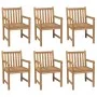 Gartenstühle 6 Stück, Kissen aus massivem Teakholz, blau von vidaXL, Gartenstühle - Ref: Foro24-3073056, Preis: 889,05 €, Rab...