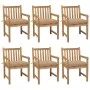 Garden chairs 6 pcs solid teak wood beige cushions by vidaXL, Garden chairs - Ref: Foro24-3073049, Price: 879,10 €, Discount: %