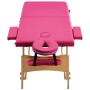 Folding massage table 2 zones pink wood by vidaXL, massage tables - Ref: Foro24-110185, Price: 156,47 €, Discount: %