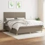 Box spring bed with taupe gray fabric mattress 160x200 cm by vidaXL, Beds and slatted bases - Ref: Foro24-3142269, Price: 577...