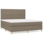 Box spring bed with taupe gray fabric mattress 160x200 cm by vidaXL, Beds and slatted bases - Ref: Foro24-3142269, Price: 577...