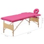 Folding massage table 2 zones pink wood by vidaXL, massage tables - Ref: Foro24-110185, Price: 156,47 €, Discount: %
