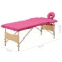 Klappbare Massageliege 2 Zonen rosa Holz von vidaXL, Massageliegen - Ref: Foro24-110185, Preis: 153,44 €, Rabatt: %