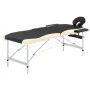 Folding massage table 2 zones black and beige aluminum by vidaXL, massage tables - Ref: Foro24-110229, Price: 146,80 €, Disco...