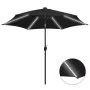 Regenschirm mit LED-Leuchten und schwarzer Aluminiumstange 300 cm von vidaXL, Sonnenschirme - Ref: Foro24-47366, Preis: 113,6...
