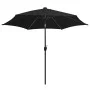Regenschirm mit LED-Leuchten und schwarzer Aluminiumstange 300 cm von vidaXL, Sonnenschirme - Ref: Foro24-47366, Preis: 113,6...