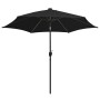 Sombrilla con luces LED y palo de aluminio negro 300 cm de vidaXL, Sombrillas - Ref: Foro24-47366, Precio: 125,33 €, Descuent...