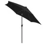 Regenschirm mit LED-Leuchten und schwarzer Aluminiumstange 300 cm von vidaXL, Sonnenschirme - Ref: Foro24-47366, Preis: 113,6...