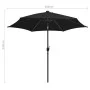 Regenschirm mit LED-Leuchten und schwarzer Aluminiumstange 300 cm von vidaXL, Sonnenschirme - Ref: Foro24-47366, Preis: 113,6...