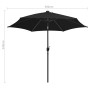 Sombrilla con luces LED y palo de aluminio negro 300 cm de vidaXL, Sombrillas - Ref: Foro24-47366, Precio: 125,33 €, Descuent...
