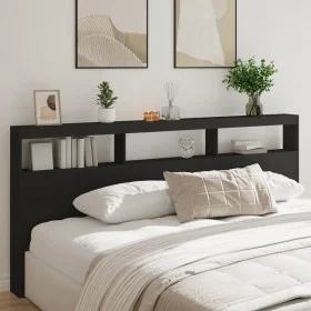 Bettkopfteil mit schwarzer LED 220x17x102 cm von vidaXL, Kopf- und Fußteile - Ref: Foro24-839225, Preis: 94,69 €, Rabatt: %