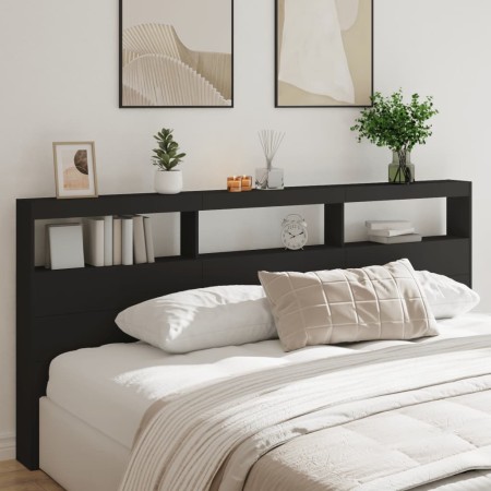 Bettkopfteil mit schwarzer LED 220x17x102 cm von vidaXL, Kopf- und Fußteile - Ref: Foro24-839225, Preis: 95,93 €, Rabatt: %