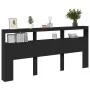 Bed headboard with black LED 220x17x102 cm by vidaXL, Headboards and footboards - Ref: Foro24-839225, Price: 94,69 €, Discoun...