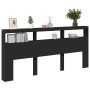 Bettkopfteil mit schwarzer LED 220x17x102 cm von vidaXL, Kopf- und Fußteile - Ref: Foro24-839225, Preis: 95,93 €, Rabatt: %