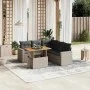 6-teiliges Gartenmöbel-Set und graue synthetische Rattankissen von vidaXL, Gartensets - Ref: Foro24-3271312, Preis: 406,69 €,...