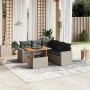 6-teiliges Gartenmöbel-Set und graue synthetische Rattankissen von vidaXL, Gartensets - Ref: Foro24-3271312, Preis: 400,00 €,...