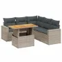 6-teiliges Gartenmöbel-Set und graue synthetische Rattankissen von vidaXL, Gartensets - Ref: Foro24-3271312, Preis: 406,69 €,...