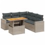 6-teiliges Gartenmöbel-Set und graue synthetische Rattankissen von vidaXL, Gartensets - Ref: Foro24-3271312, Preis: 400,00 €,...
