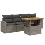 Garden sofa set with cushions 5 pieces gray synthetic rattan by vidaXL, Garden sets - Ref: Foro24-3271193, Price: 331,27 €, D...