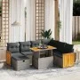 8-teiliges Gartensofa-Set und graue synthetische Rattankissen von vidaXL, Gartensets - Ref: Foro24-3276266, Preis: 524,69 €, ...