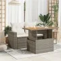 Gartentisch PE-Rattan und graues Akazienholz 100x55x73 cm von vidaXL, Gartentische - Ref: Foro24-366127, Preis: 94,97 €, Raba...