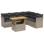 7-piece garden sofa set with gray PE rattan cushions by vidaXL, Garden sets - Ref: Foro24-3270850, Price: 449,84 €, Discount: %