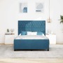 Estructura de cama Azul oscuro 160 x 200 cm Terciopelo
