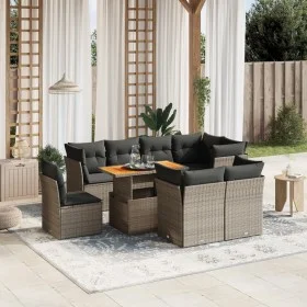 9-teiliges Gartenmöbel-Set und graue synthetische Rattankissen von vidaXL, Gartensets - Ref: Foro24-3270934, Preis: 585,18 €,...