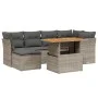 7-piece garden sofa set with gray PE rattan cushions by vidaXL, Garden sets - Ref: Foro24-3270941, Price: 440,98 €, Discount: %
