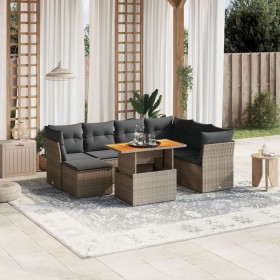 8-piece garden sofa set and gray synthetic rattan cushions by vidaXL, Garden sets - Ref: Foro24-3270955, Price: 490,43 €, Dis...