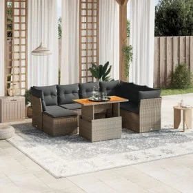 8-teiliges Gartensofa-Set und graue synthetische Rattankissen von vidaXL, Gartensets - Ref: Foro24-3270955, Preis: 489,63 €, ...