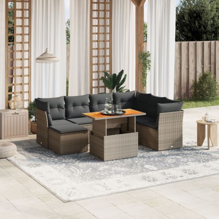 8-teiliges Gartensofa-Set und graue synthetische Rattankissen von vidaXL, Gartensets - Ref: Foro24-3270955, Preis: 474,78 €, ...