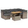 8-teiliges Gartensofa-Set und graue synthetische Rattankissen von vidaXL, Gartensets - Ref: Foro24-3270955, Preis: 474,78 €, ...