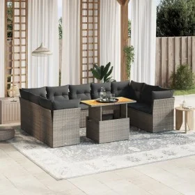 10-piece garden sofa set with gray synthetic rattan cushions by vidaXL, Garden sets - Ref: Foro24-3270997, Price: 614,84 €, D...
