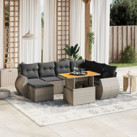 8-teiliges Gartensofa-Set und graue synthetische Rattankissen von vidaXL, Gartensets - Ref: Foro24-3272313, Preis: 519,32 €, ...