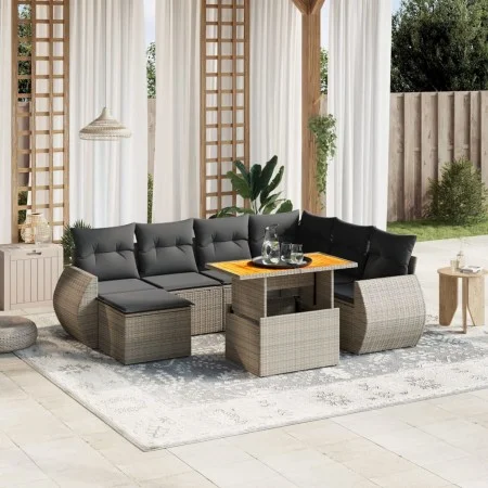 8-piece garden sofa set and gray synthetic rattan cushions by vidaXL, Garden sets - Ref: Foro24-3272313, Price: 529,28 €, Dis...
