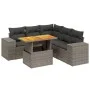 6-piece garden furniture set and gray synthetic rattan cushions by vidaXL, Garden sets - Ref: Foro24-3272635, Price: 432,50 €...