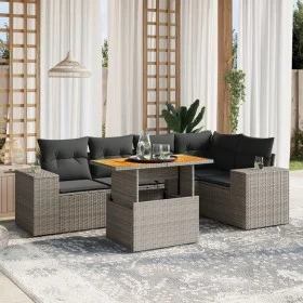6-piece garden furniture set and gray synthetic rattan cushions by vidaXL, Garden sets - Ref: Foro24-3272628, Price: 432,50 €...