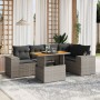 6-teiliges Gartenmöbel-Set und graue synthetische Rattankissen von vidaXL, Gartensets - Ref: Foro24-3272628, Preis: 419,23 €,...