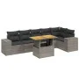 7-piece garden sofa set with gray PE rattan cushions by vidaXL, Garden sets - Ref: Foro24-3272649, Price: 483,52 €, Discount: %