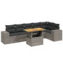 Set de sofás de jardín 7 piezas con cojines ratán PE gris de vidaXL, Conjuntos de jardín - Ref: Foro24-3272649, Precio: 475,6...