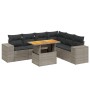 7-teiliges Gartensofa-Set mit grauen PE-Rattan-Kissen von vidaXL, Gartensets - Ref: Foro24-3272656, Preis: 475,65 €, Rabatt: %