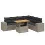 Set de sofás de jardín 7 piezas con cojines ratán PE gris de vidaXL, Conjuntos de jardín - Ref: Foro24-3272656, Precio: 484,5...