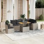 Set de sofás de jardín 7 piezas con cojines ratán PE gris de vidaXL, Conjuntos de jardín - Ref: Foro24-3272663, Precio: 459,90 €