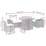 7-piece garden sofa set with gray PE rattan cushions by vidaXL, Garden sets - Ref: Foro24-3272663, Price: 483,52 €, Discount: %