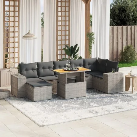 8-piece garden sofa set and gray synthetic rattan cushions by vidaXL, Garden sets - Ref: Foro24-3272747, Price: 525,89 €, Dis...