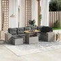 Set de sofás de jardín 8 pzas y cojines ratán sintético gris de vidaXL, Conjuntos de jardín - Ref: Foro24-3272747, Precio: 52...